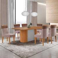Mesa De Jantar Aspen 180cm Tampo Mdf Laminado 6 Cad Andes Linho Capuccino/tork/nat/off White - 1