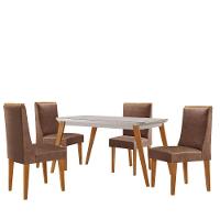 Mesa De Jantar Copper 120cm Tampo Mdf 4 Cadeiras Moderna Tork/off/naturale/serig. Off - 2