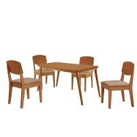 Mesa De Jantar Copper 120cm Tampo Mdf Com 4 Cadeiras Moderna Turim 07/naturalle/naturalle - 2