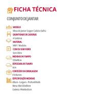 Mesa De Jantar Copper 120cm Tampo Mdf 4 Cadeiras Moderna Turim 07/naturalle/naturalle - 6