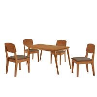 Mesa De Jantar Copper 120cm Tampo Mdf Com 4 Cadeiras Moderna Veludo Capuccino/naturalle/naturalle - 2