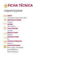 Mesa De Jantar Copper 180cm Tampo Mdf Com 6 Cadeiras Moderna Veludo Creme/naturalle/naturalle - 6