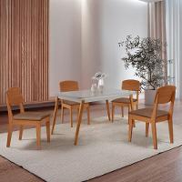 Mesa De Jantar Copper 120cm Tampo Mdf Vidro 4 Cad Copper Tork/off/naturale/serig. Off - 1