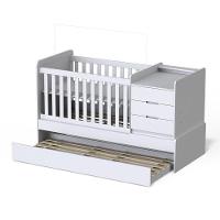 Berço Multifuncional Cléo Branco Acetinado Com Colchão Gazin - Carolina Móveis - 2