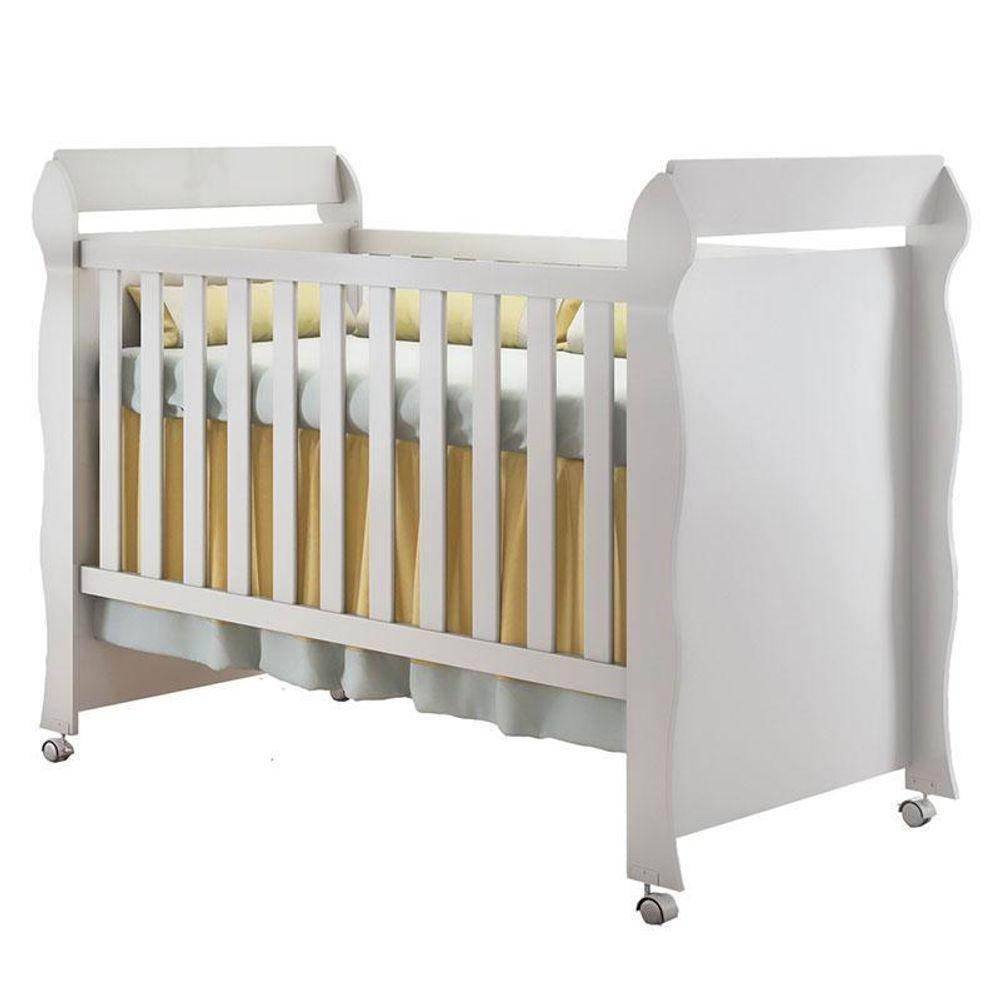 Quarto De Bebê 3 Portas Com Gaveteiro Ternura Baby E Berço Mirelle Branco Brilho Com Colchão - Incorplac - 6