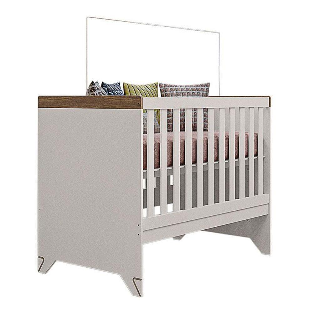 Berço Americano E Cômoda Retro Maya Off White Carvalho Com Colchão Ortobom – Canaã - 2