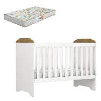 Berço Americano Mini Cama Mel Branco Acetinado Amadeirado Com Colchão Gazin - Carolina - 1