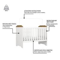 Berço Americano Mini Cama Mel Branco Acetinado Amadeirado Com Colchão Gazin - Carolina - 8