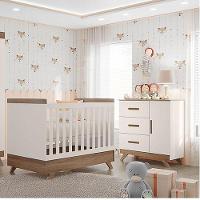 Berço Americano Vitória E Cômoda Infantil Retro Maya Off White Carvalho – Canaã - 6