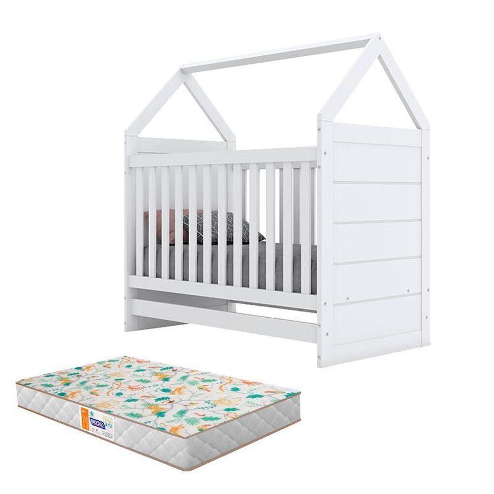 Berço Montessoriano Americano Branco Com Colchão Gazin – Henn - 1