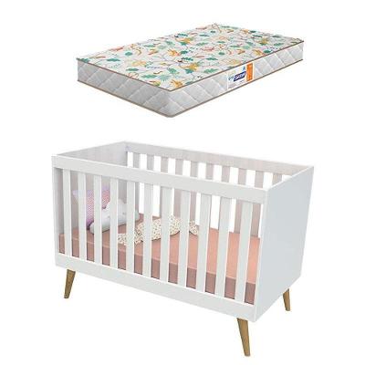 Berço Americano Ludmila Branco Bétula Com Colchão Gazin – Carolina