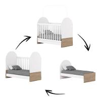 Guarda Roupa 3 Portas E Berço Mini Cama Magia Branco Jequitibá Hp Com Colchão 130x60 Tend Tudo Móveis - Henn - 2