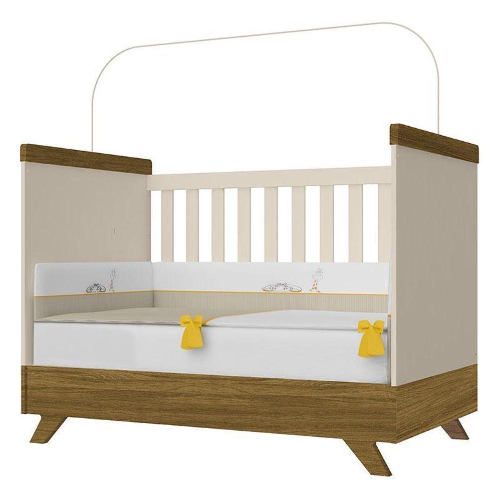 Berço Americano Vitória E Cômoda Infantil Retro Maya Ambiente Off White Carvalho – Canaã - 6