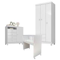 Quarto Bebê 3 Portas Ternura Baby E Mini Berço Moisés Alegria Com Colchão - Incorplac - 1