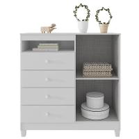 Quarto Bebê 4 Portas Ternura Baby E Mini Berço Moisés Alegria Com Colchão Branco Flex - Incorplac - 5