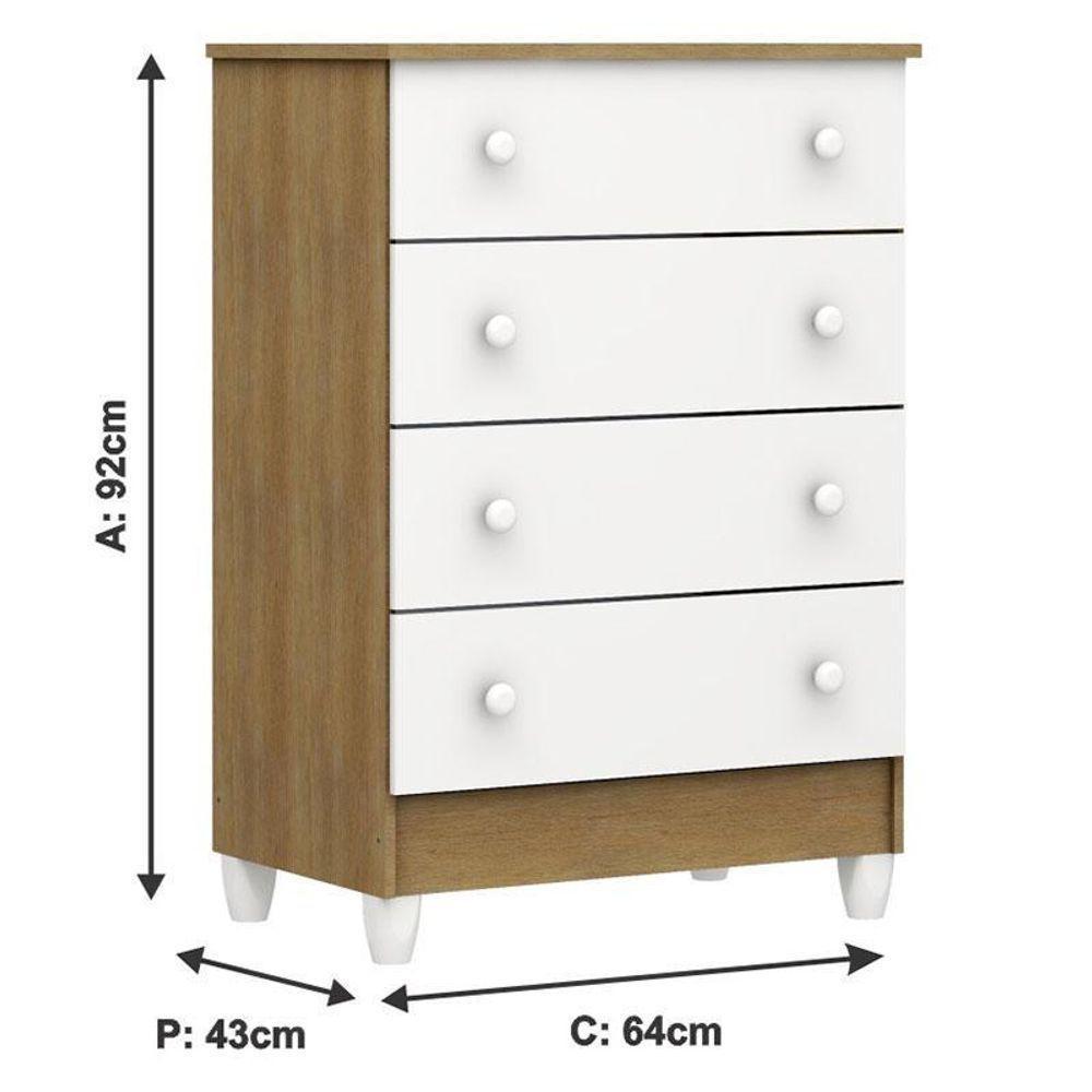 Berço Americano Mini Cama E Cômoda Mel Flat Branco Acetinado Amadeirado Com Colchão Ortobom - Carolina - 8