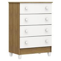 Berço Americano Mini Cama E Cômoda Mel Flat Branco Acetinado Amadeirado Com Colchão Ortobom - Carolina - 7