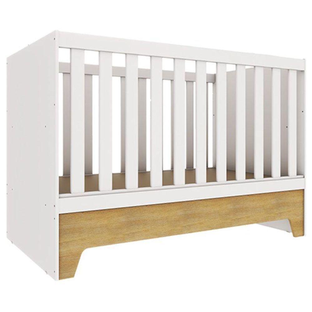 Berço Americano Mini Cama Com Guarda Roupa Infantil Malu Branco Acetinado Bétula Com Colchão Ortobom – Carolina - 2