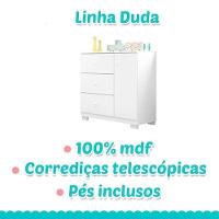 Berço Americano Lara E Cômoda Infantil Duda Branco Brilho Com Colchão – Phoenix Baby - 7