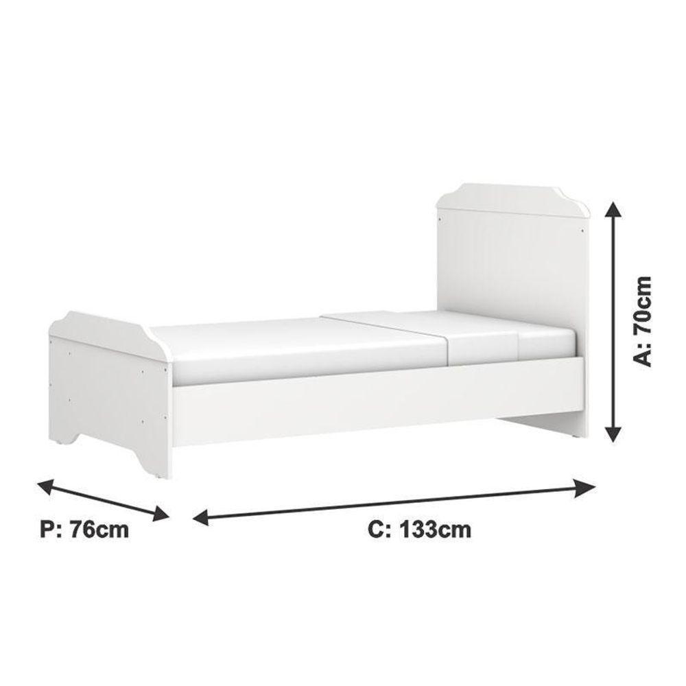 Berço Americano Mini Cama E Cômoda Mel Flat Branco Brilho - Carolina - 6