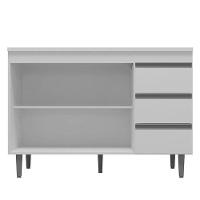 Balcão De Pia Andréia 120 Cm Cinza Fosco - Ajl - 4