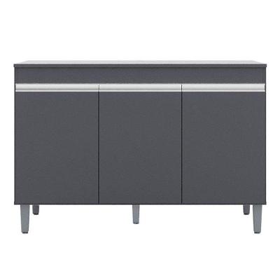 Balcão De Cozinha Manu Com Tampo 120 Cm Cinza Fosco - Ajl