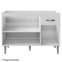 Balcão De Cozinha Ambiente Gabriela Com Tampo 120cm Amêndoa Branco - Ajl - 3