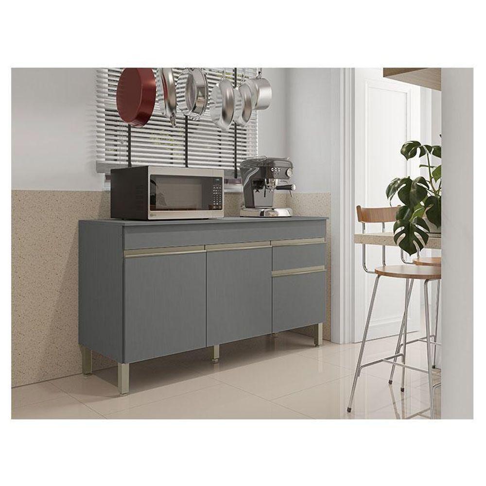 Balcão De Pia Ambiente Line 150 Cm Com Tampo Gris - Kits Paraná - 1