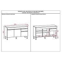 Balcão De Pia Ambiente Line 150 Cm Com Tampo Gris - Kits Paraná - 4