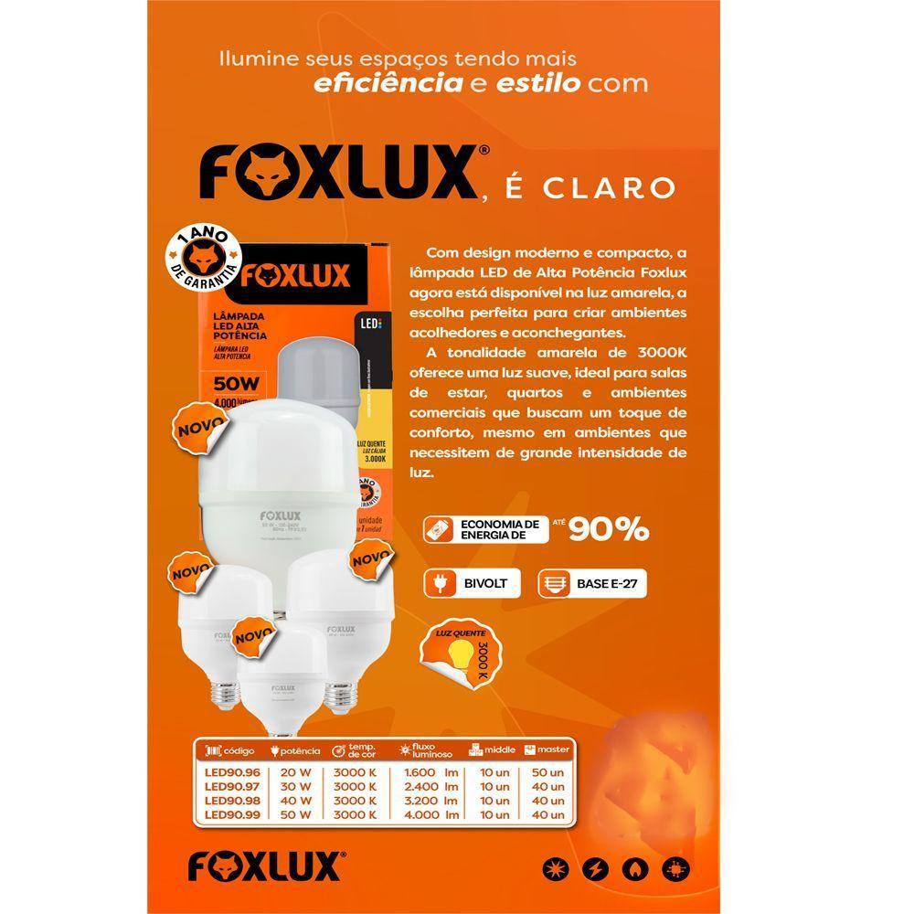 Lâmpada Alta Potência 50w 3000k E-27 Bivolt Foxlux - 2