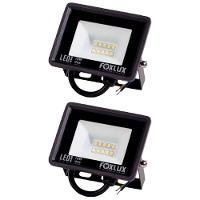 Kit 2 Refletor Led 10w 3000k Preto Bivolt Foxlux - 1