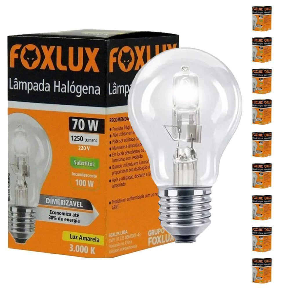 Kit 10 Lampada Halogena Classica 70w 220v Foxlux - 1