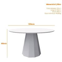 Mesa De Jantar 135x135 Cm Isis Com Vidro Off White – New Ceval - 2