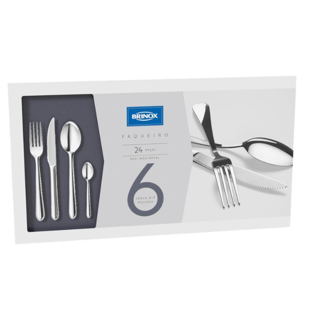 Faqueiro Bellagio Com 24 Peças Em Aço Inox Brinox - 1