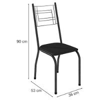 Mesa De Jantar Thais 70x70 Cm Com Granito Ocre Itabira Com 4 Cadeiras 063 Preto - Artefamol - 5