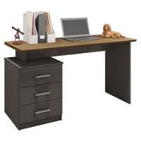 Mesa Para Computador Flay Grafite Perolizado Freijó - Móveis Leão - 1