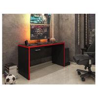 Mesa Para Computador Gamer Ambiente Drx 9000 Preto Trama Vermelho - Móveis Leão - 1