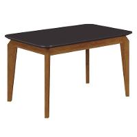 Mesa De Jantar Brenda 120x80 Com Vidro Freijó Chumbo – Leifer Móveis - 1