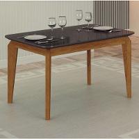 Mesa De Jantar Brenda 120x80 Com Vidro Freijó Chumbo – Leifer Móveis - 3
