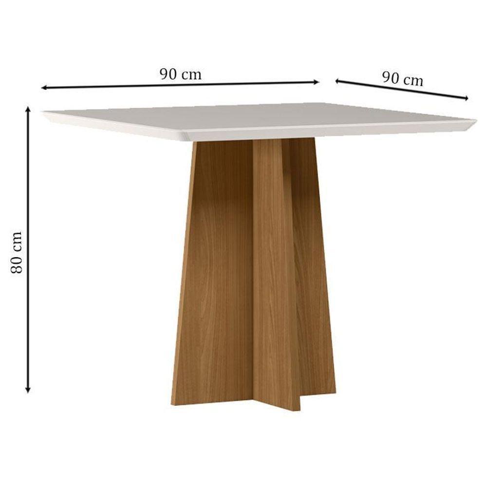 Mesa De Jantar Anitta 90x90 Cm Com Vidro Ype Off White – New Ceval - 2