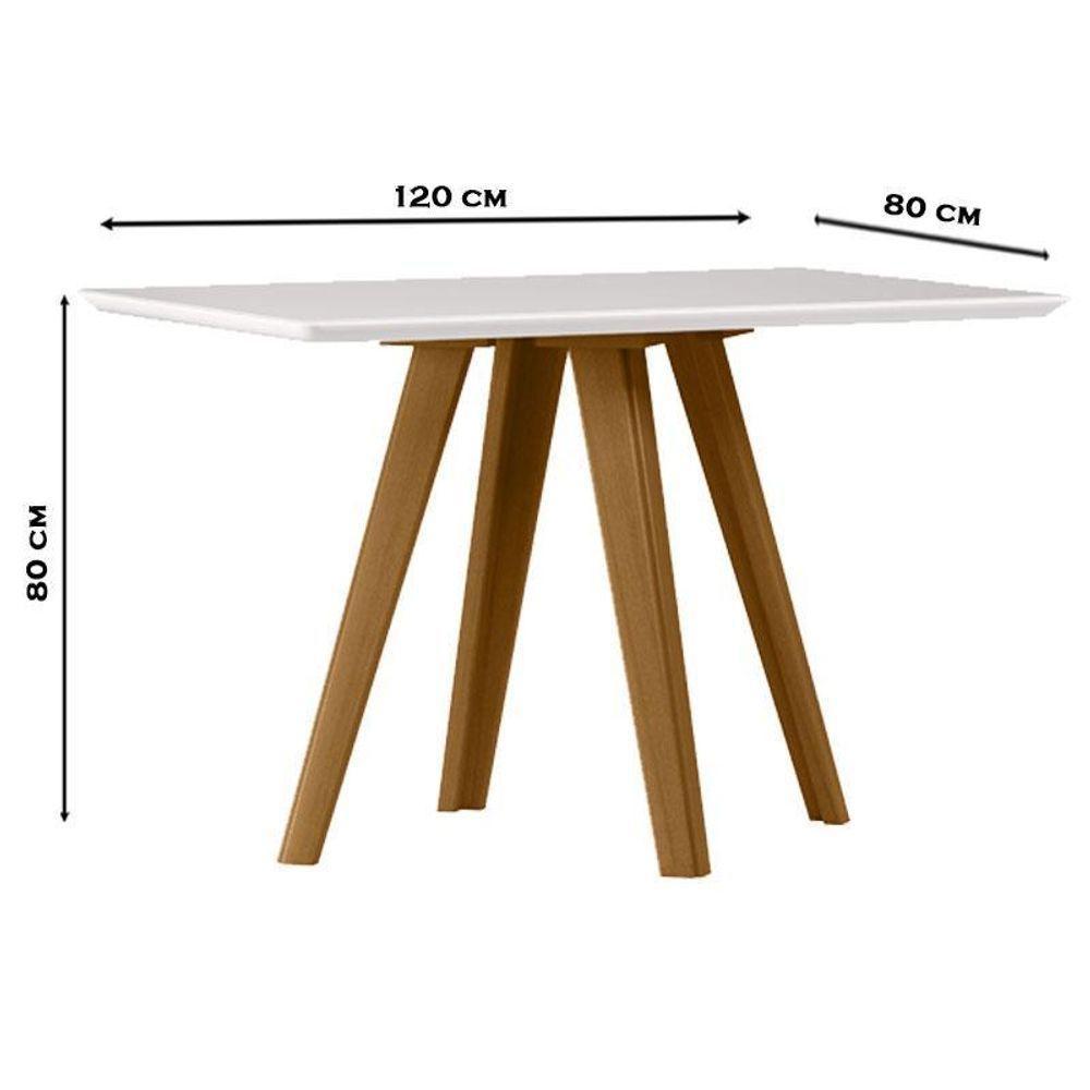 Mesa De Jantar 120x80 Cm Mariah Com Vidro Ype Off White – New Ceval - 2