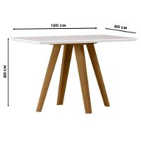 Mesa De Jantar 120x80 Cm Mariah Com Vidro Ype Off White – New Ceval - 2