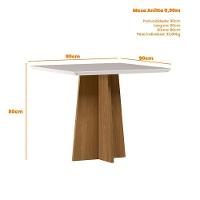Mesa De Jantar Ambiente Anitta 90x90 Cm Com Vidro Ype Off White E 4 Cadeiras Mariana Ype Veludo Nude – New Ceval - 2