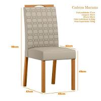 Mesa De Jantar Ambiente Anitta 90x90 Cm Com Vidro Ype Off White E 4 Cadeiras Mariana Ype Veludo Nude – New Ceval - 3