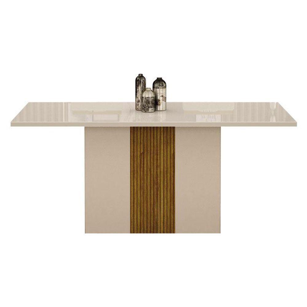 Mesa De Jantar Doha 160x80 Reto Off White Freijó Decor Off – Leifer Móveis - 1