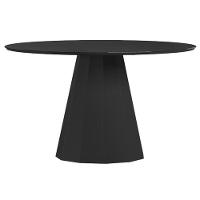 Mesa De Jantar 135x135 Cm Isis Com Vidro Preto – New Ceval - 1