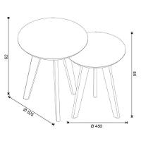 Kit Mesa Lateral Classic Redonda Off White Freijó - Imcal - 2