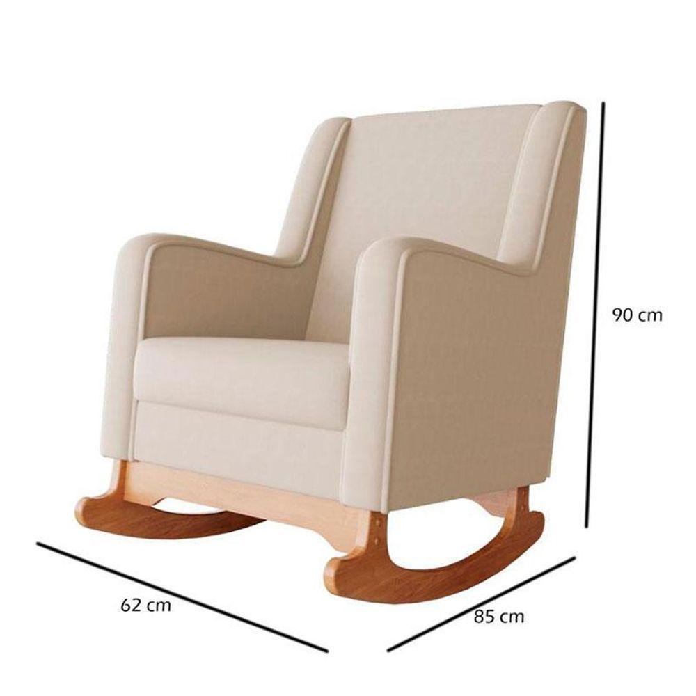 Poltrona De Amamentação Com Balanço E Puff Aquila Bege - Ideal - 3