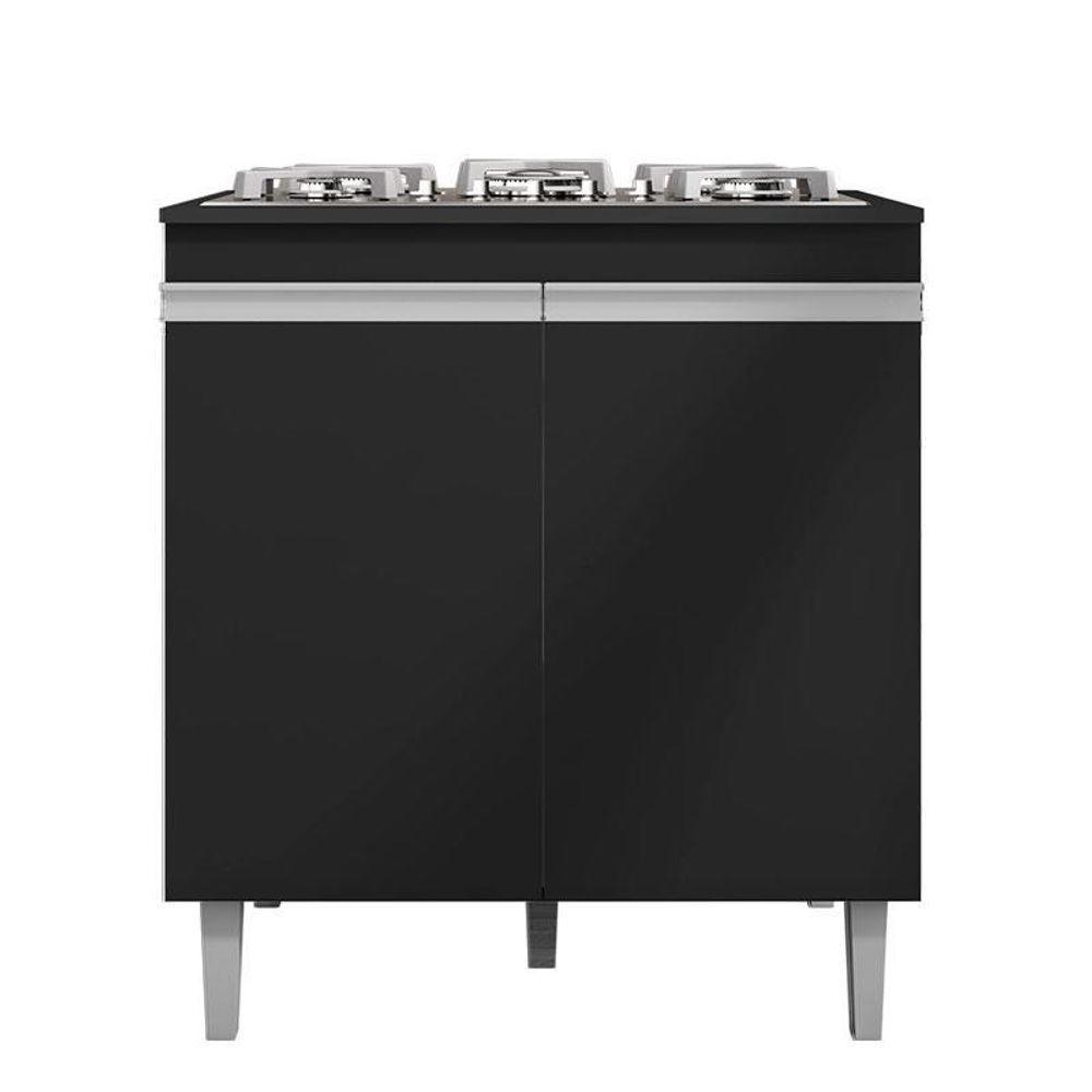 Balcão Cooktop Andréia Preto Fosco - Ajl - 1