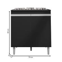 Balcão Cooktop Andréia Preto Fosco - Ajl - 3